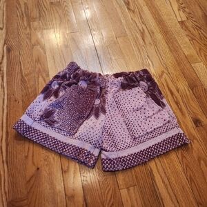 Handmade Purple floral Terrycloth Shorts size S